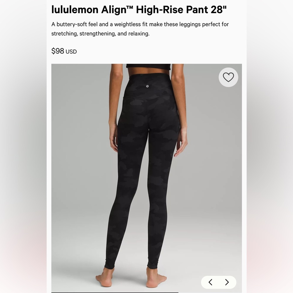 lululemon athletica align Black Camo High-Rise Leggings